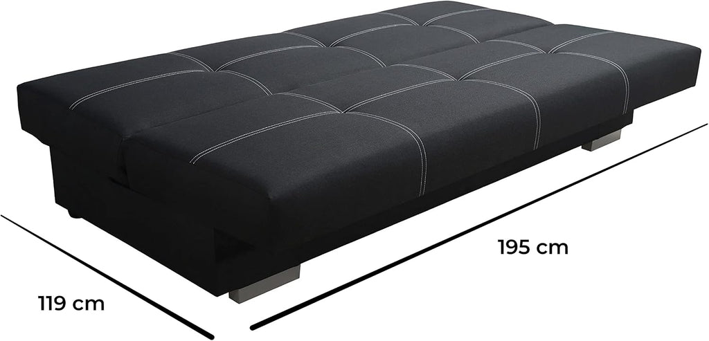 SOFA BED AXEL 195CM LEON 30 GREEN / SPRINGS + FOAM
