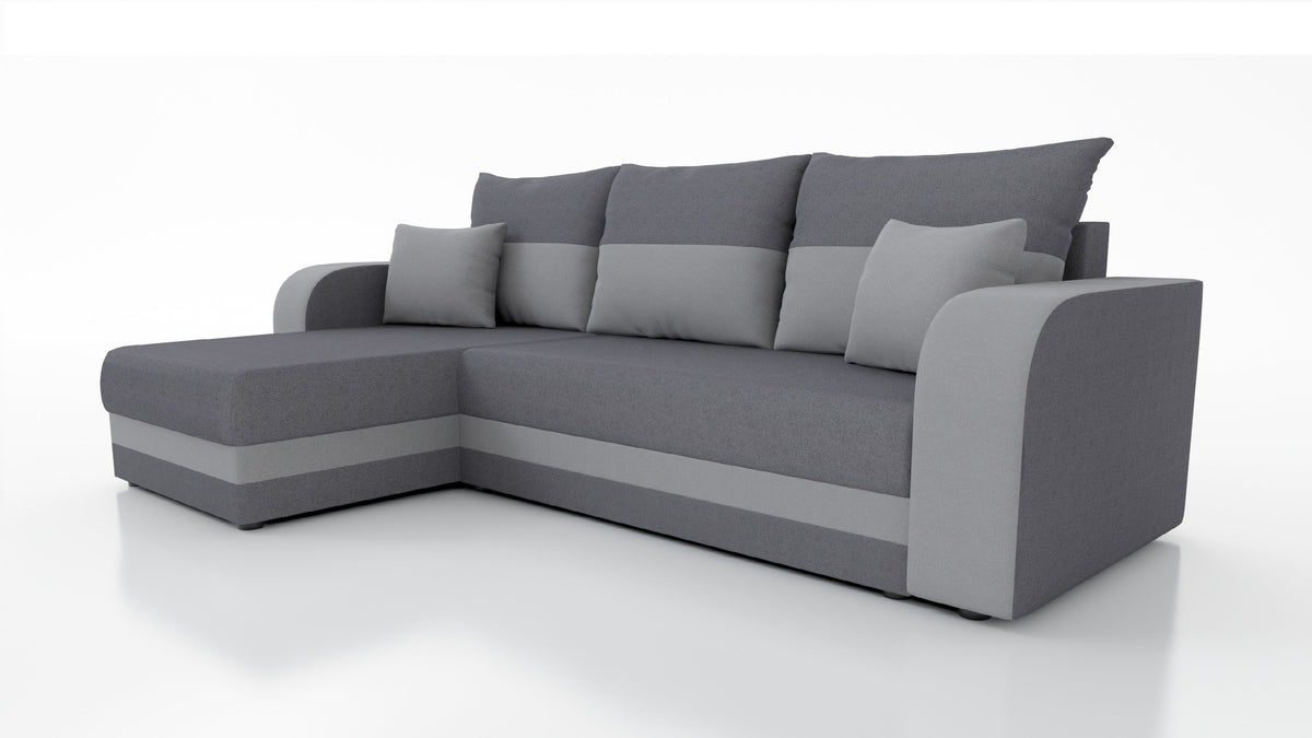 CANAPÉ D'ANGLE CONVERTIBLE HAWO 242 CM, ANGLE RÉVERSIBLE / MOUSSE + RESSORTS