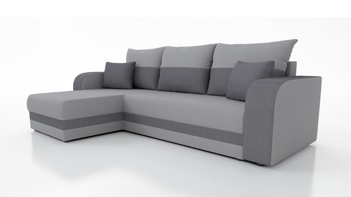 CANAPÉ D'ANGLE CONVERTIBLE HAWO 242 CM, ANGLE RÉVERSIBLE / MOUSSE + RESSORTS