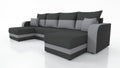 CANAPÉ D'ANGLE CONVERTIBLE HAWO EN U 278 CM / MOUSSE + RESSORTS