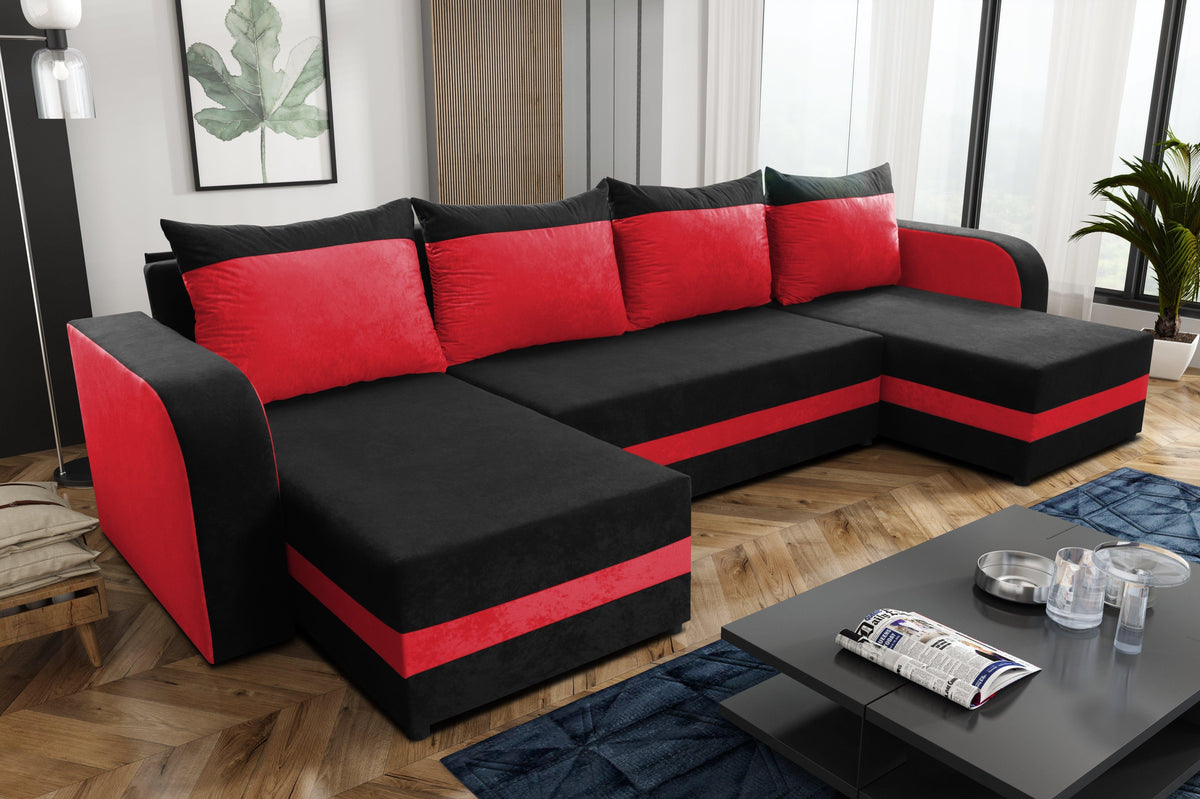 CANAPÉ D'ANGLE LIT ALEXA FORME U 304CM / MOUSSE
