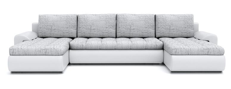 CANAPÉ D'ANGLE LIT PRADO U LAWA 09/1115 GRIS/BLANC 300CM / RESSORTS + MOUSSE