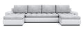 CANAPÉ D'ANGLE LIT PRADO U LAWA 09/1115 GRIS/BLANC 300CM / RESSORTS + MOUSSE