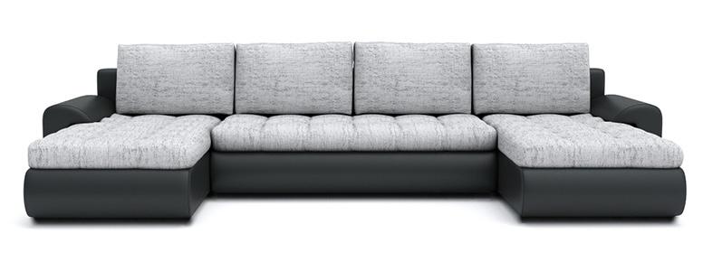 CANAPÉ-LIT D'ANGLE PRADO FORME U LAWA 09/1114 300cm GRIS/NOIR / RESSORTS + MOUSSE